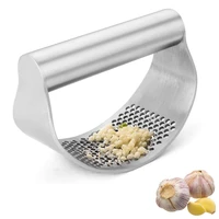 premium garlic press rocker stainless steel garlic crusher mincer manual curved garlic presser vegetable tools kitchen gadget