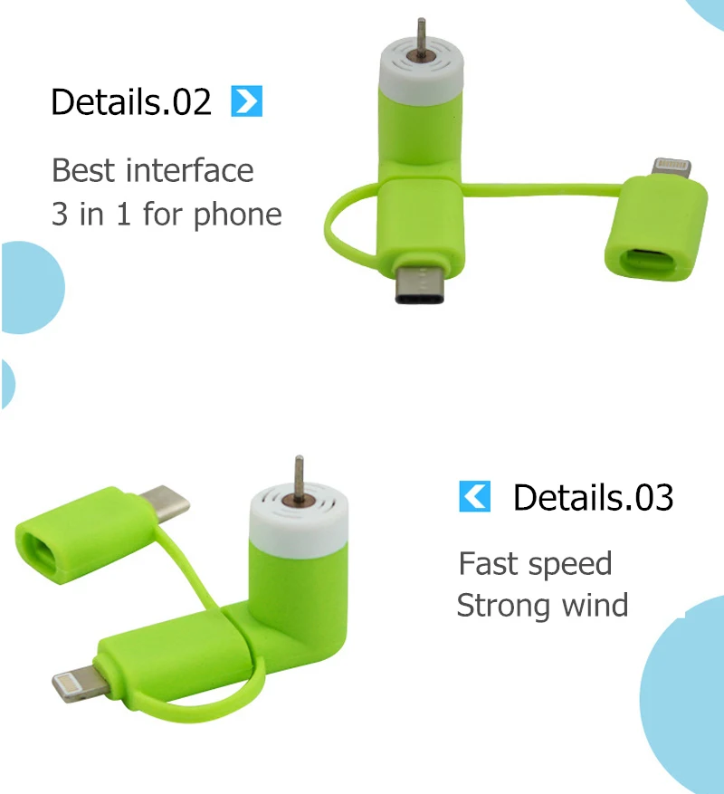 Мини USB вентилятор 3 в 1 USB гаджет портативный для Android OTG Micro type-c для iPhone 5 6S 7 Plus 8 X XS электронные умные гаджеты