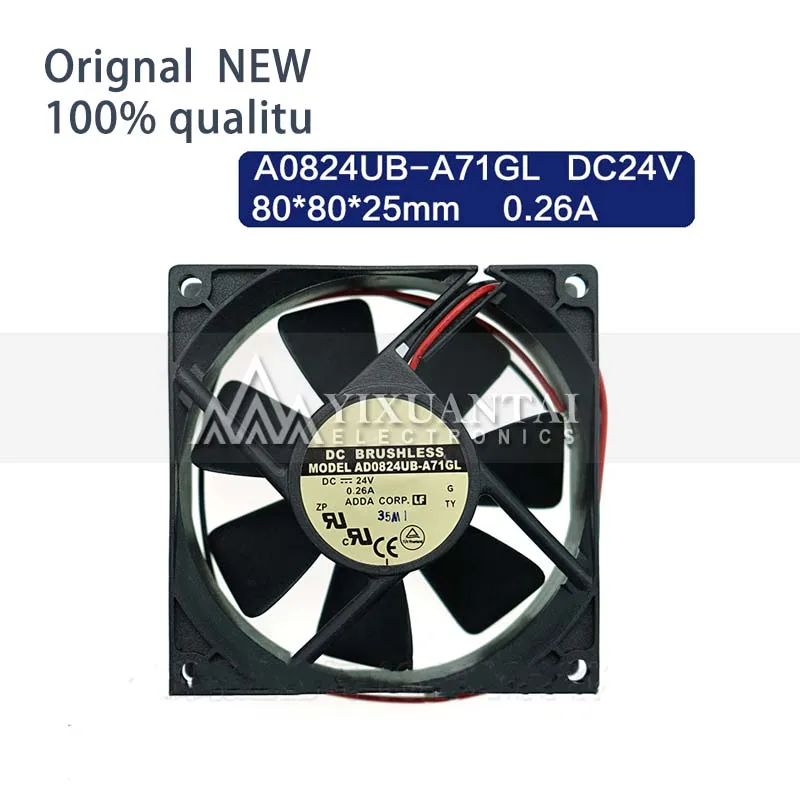 Оригинал для ADDA AD0824UB-A71GL DC24V 0.26A 80*80*25 мм двухрядный охлаждающий вентилятор