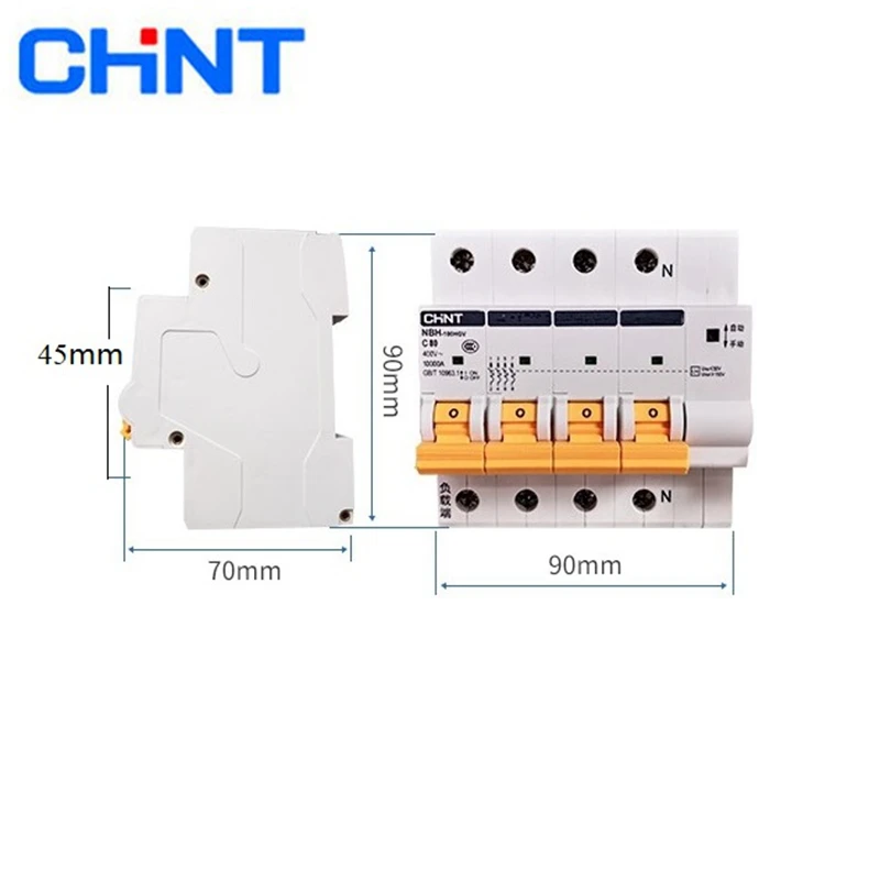 Автоматический выключатель прерывания напряжения и пониженного CHINT 4P 3P + N 6KA 63a 80A