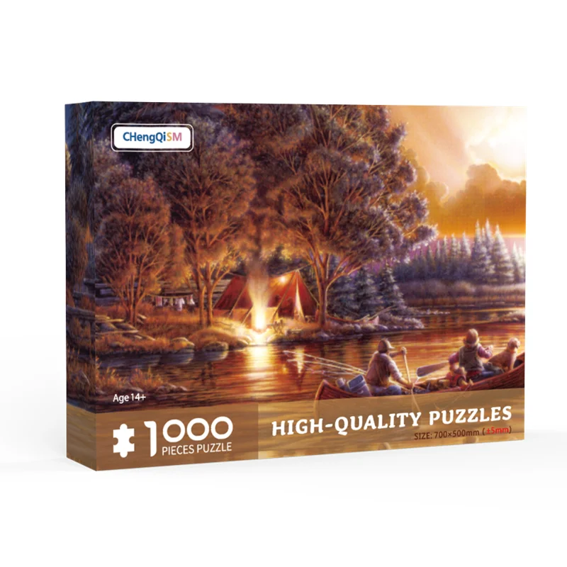 

CHengQiSM 1000 Pieces Paper Jigsaw Puzzle Stress Relief Education Toy for Adults Children Kids The Life of Riverside Camp