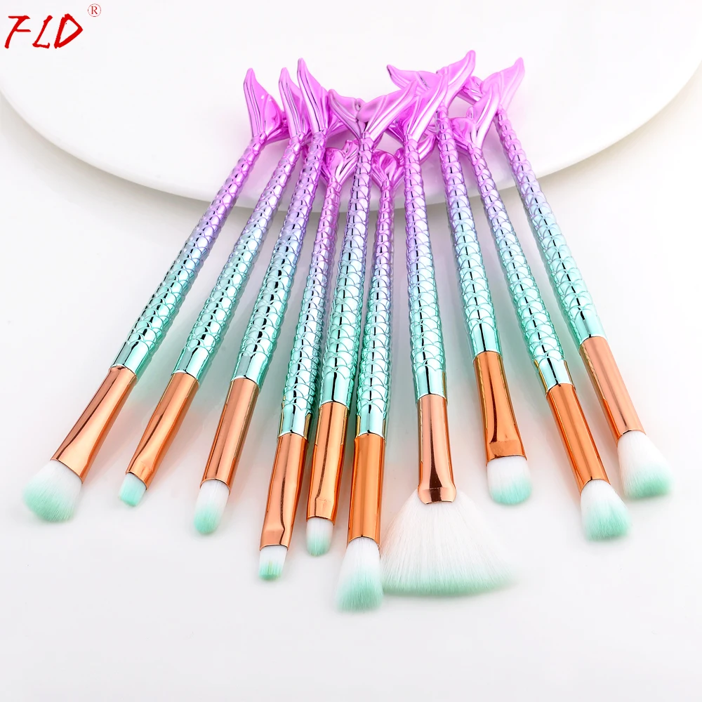 FLD Профессиональные кисти для макияжа Русалочки набор глаз тени подводка бровей
