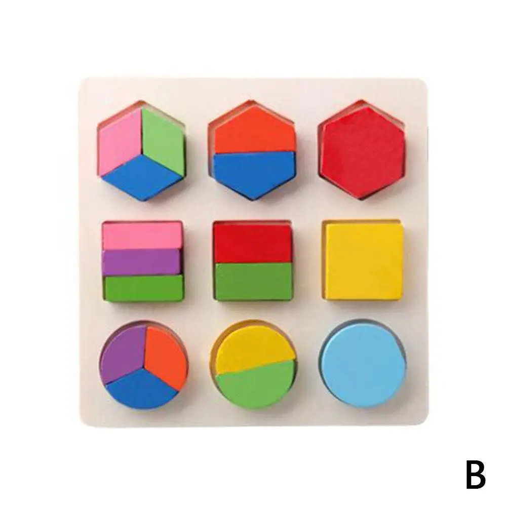 

3D Puzzle Wooden Tangram Math Baby Toys Montessori Learning Educational Drawing Board Games Toy Gift For Children Brain