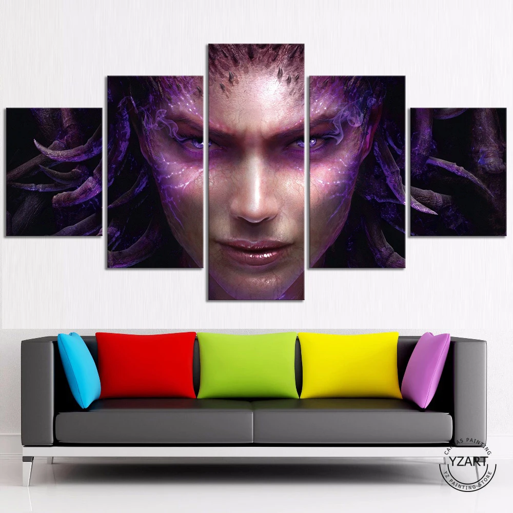 Queen of Blades StarCraft 2 Heart Of The Swarm Game Poster Pictures Modern Oil Painting Canvas Wall Art for Home Decor Unframed |