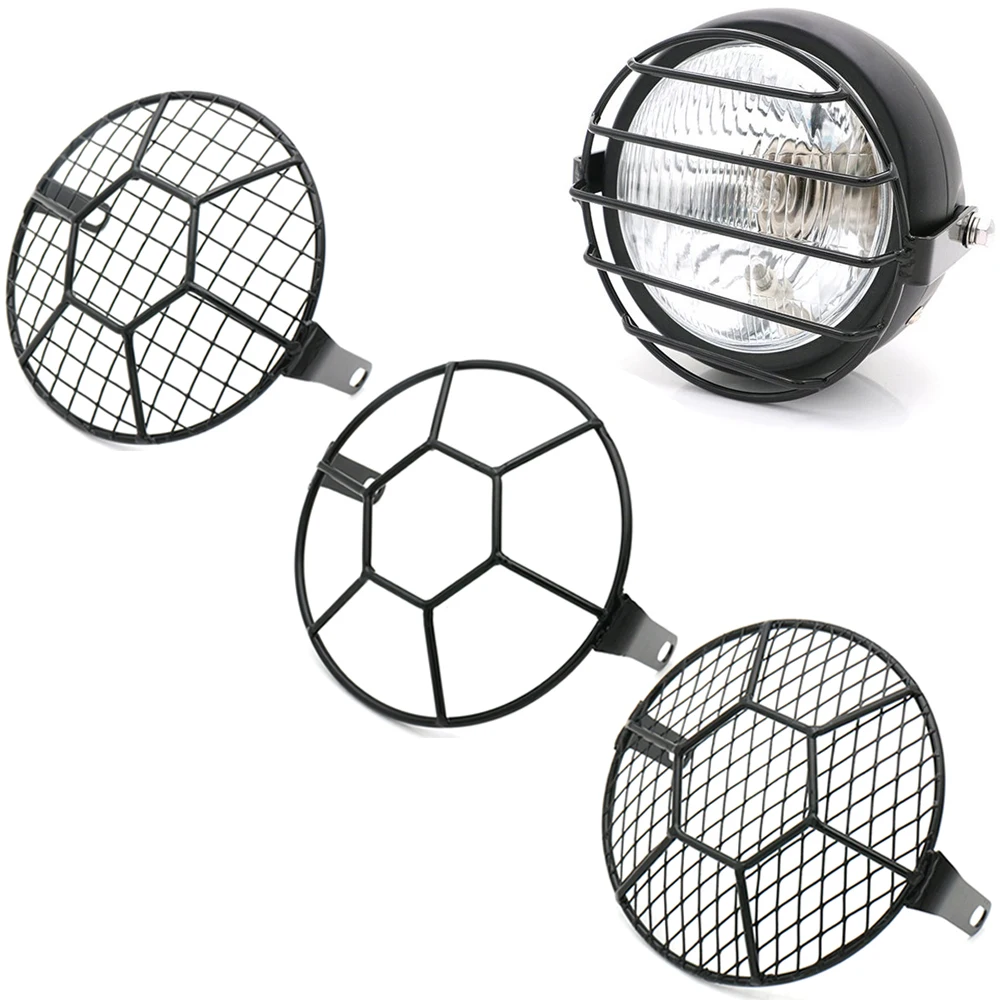 6 5 &quotМотоцикл Универсальный винтажный протектор фар Ретро решетка крышка лампы