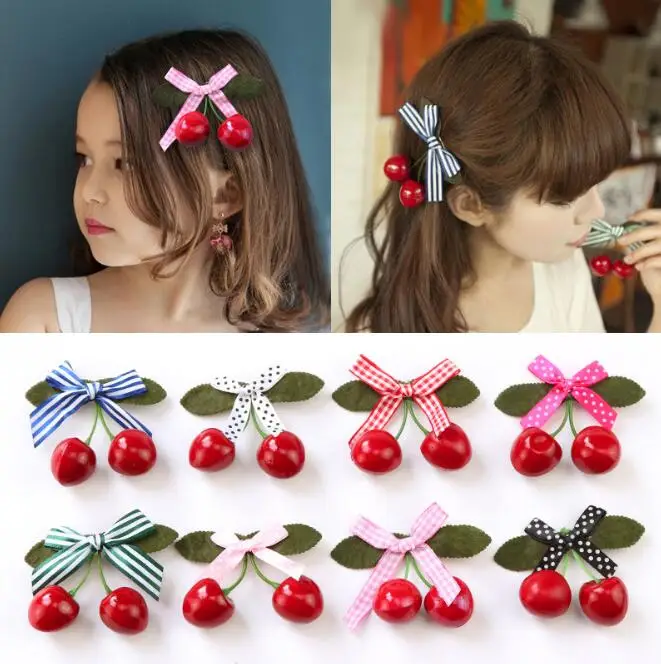 

200pcs/lot DIY Simple Multi Three-dimensional Cherry Hair Duck Clips Bowknot Bang Hairpins Hair Styling Tools Accessories HA1626