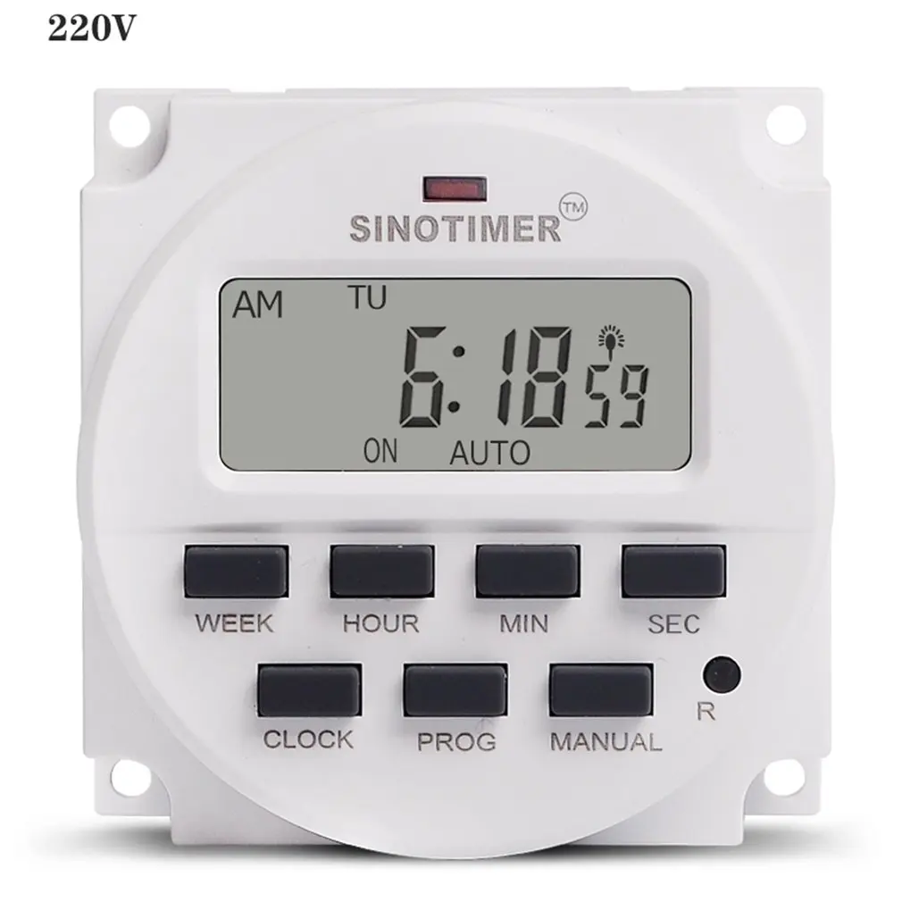 

SINOTIMER TM618sH Interval Power Supply 7 Days Weekly Programmable Digital Electronic Lighting Daily Timer Switch