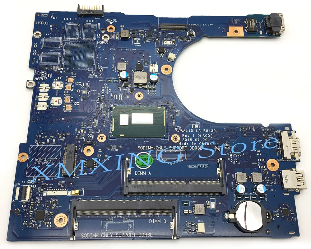 FULCOL для DELL INSPIRON 5458 5558 5758 материнская плата ноутбука I5-4210U SR1EF CPU LA-B843P 00HJC9 0HJC9