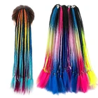 Синтетический парик косичий хвост, термостойкий синтетический разноцветный парик для женщин