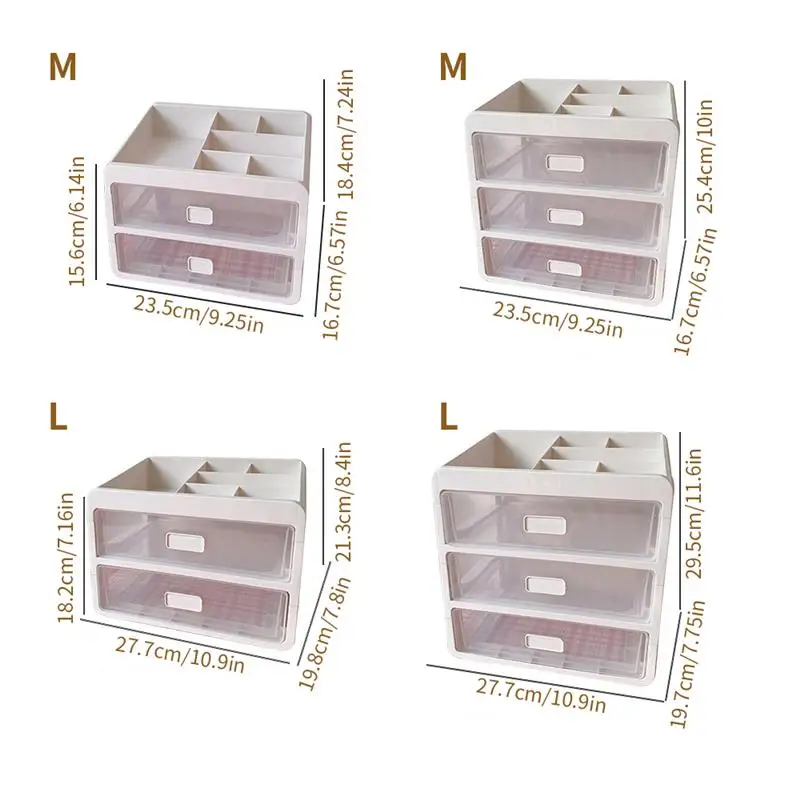 

Multi Layer Transparent Large Capacity Drawer Desktop Organizer Notebook Cosmetic Lipstick Shelf School Office Stationery