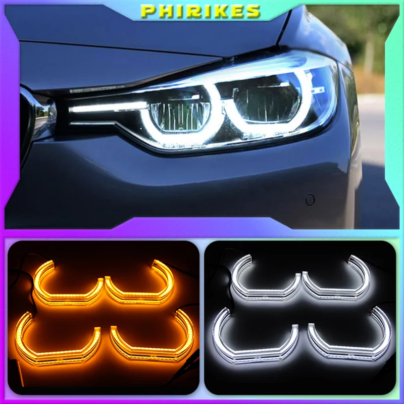 

LED Angel Eyes For BMW E60 E61 LCI 528i 530i 535i 550i M5 2007-10 Halogen Headlight Car Lights Accessories Halo 3D DTM LCI Style