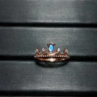 beautiful and sophisticated design 925 sterling silver 3x5mm oval moonstone crown ring