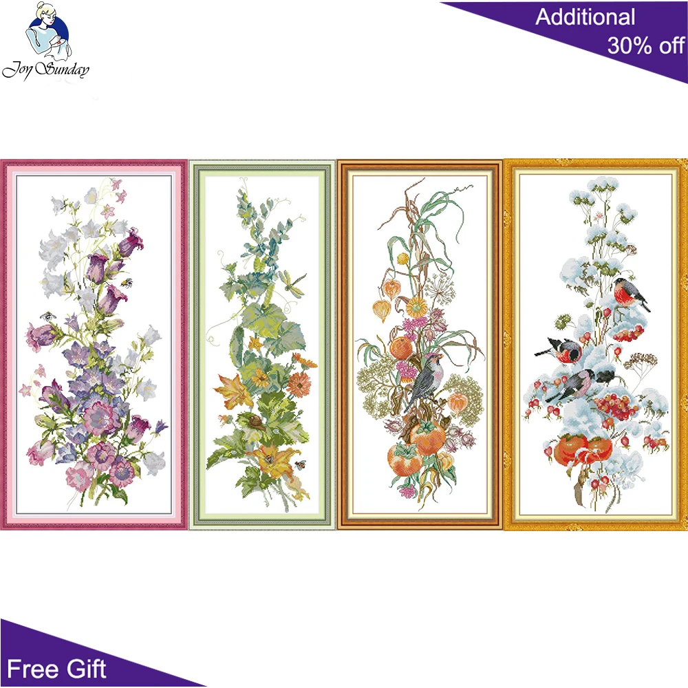 Набор для вышивки крестиком Joy Sunday Four Seasons цветы H822H823H824H825| |