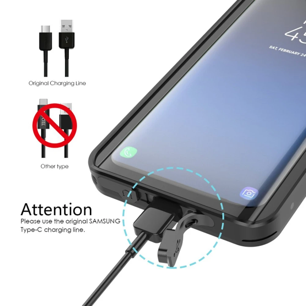 IP68 360 полная защита Водонепроницаемый чехол с защитой от воды и грязи снега для