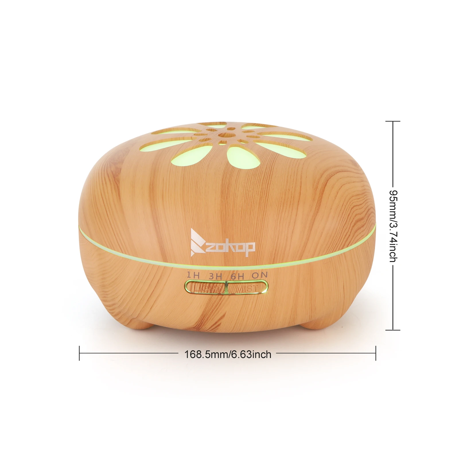 

Zokop 2135yk 110V 14W 550ml Aroma Diffuser Brown Plastic with White Remote Controller Colorful Light HVR88