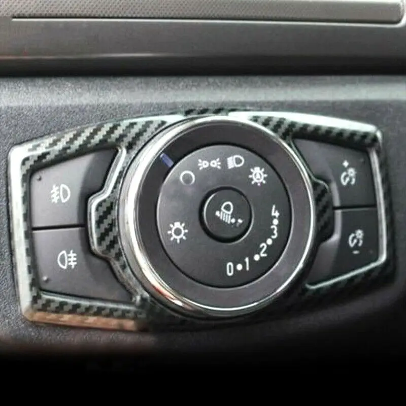 Pcmos карбоновая рамка переключателя фары для Ford Fusion Mondeo 2013 2014 2015 2016 2017 2018 Interior Stickes