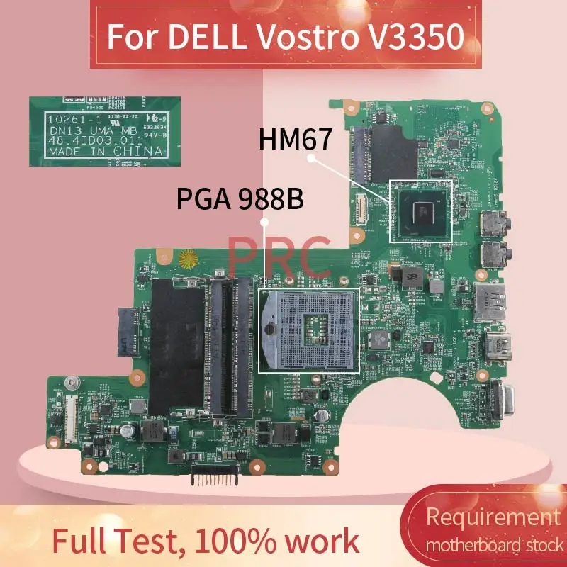 CN 0MNYNP для DELL Vostro 3350 V3350 Материнская плата ноутбука 10261 1 48.4ID03.011 HM67 PGA 988B DDR3