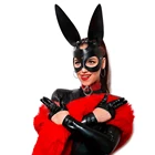 Модная маска с длинными ушами кролика из искусственной кожи БДСМ фетиш маски для взрослых Хэллоуин Карнавал Маскарад