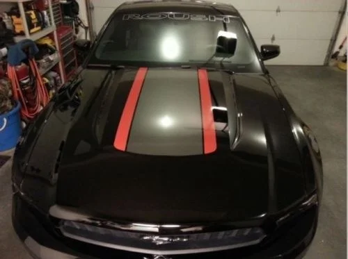 

For Ford Mustang Roush Style Hood Stripe Graphics Decals Duo Color Any Year