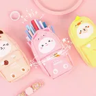 Карандаш с изображением из мультфильма каваи чехол, Холщовый материал, большая емкость, сумка для хранения Сумочка для ручек и карандашей, сумка для школьные принадлежности для учащихся канцелярских принадлежностей