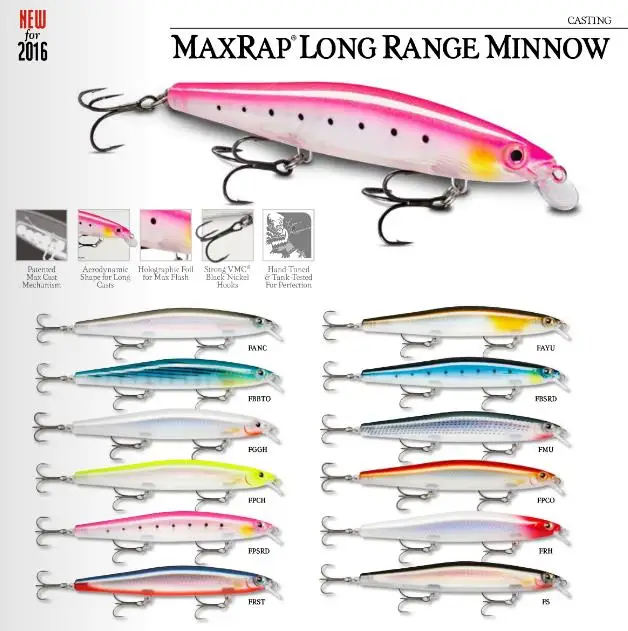 Воблер плавающий MaxRap Long Range Minnow MXLM12-FS (до 1 2 м 12 см 20 г) | Спорт и развлечения