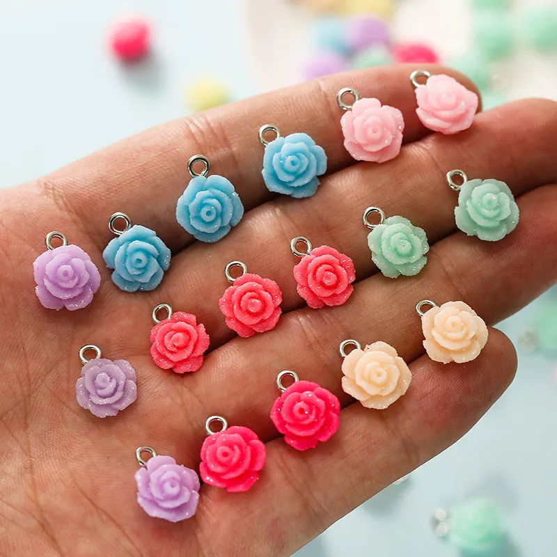 Подвески-шармы для ювелирных изделий женские фиолетовые синие с эмалью красная