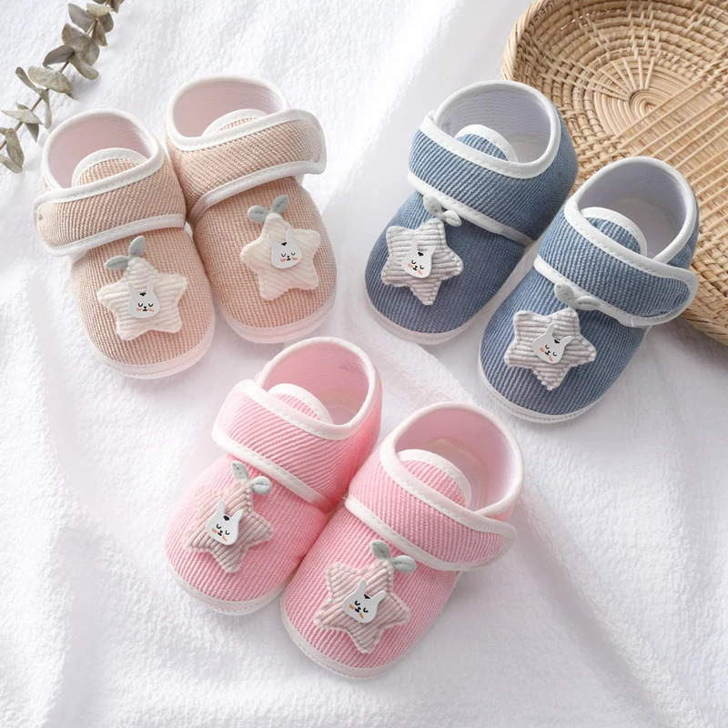 

Toddler Newborn Baby Boys Girls Cute Cartoon Star Cotton Soft Sole Comfortable Shoes Non-slip Children's Baby Shoes First Walker