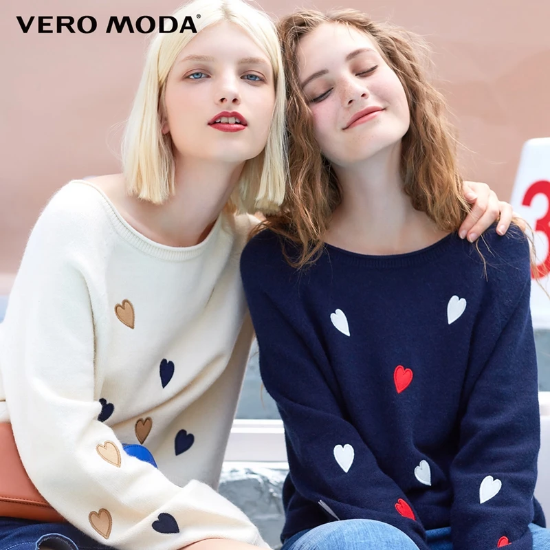 Vero Moda свитер женский женский свитер с узором в виде сердца и открытыми плечами, свободный крой, шикарный | 318313505