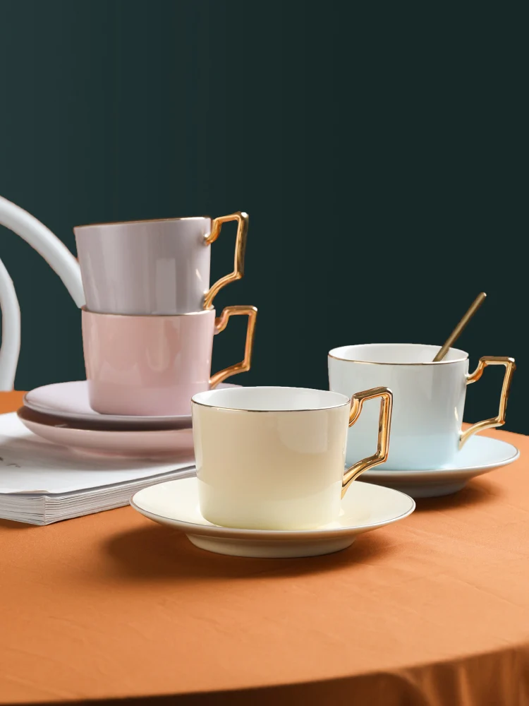 

Japanese Simple Tea Cups Saucers Porcelain Striped Cups Vintage Office Water Mugs Ceramic Tazzine Caffe Business Cup AC50CU