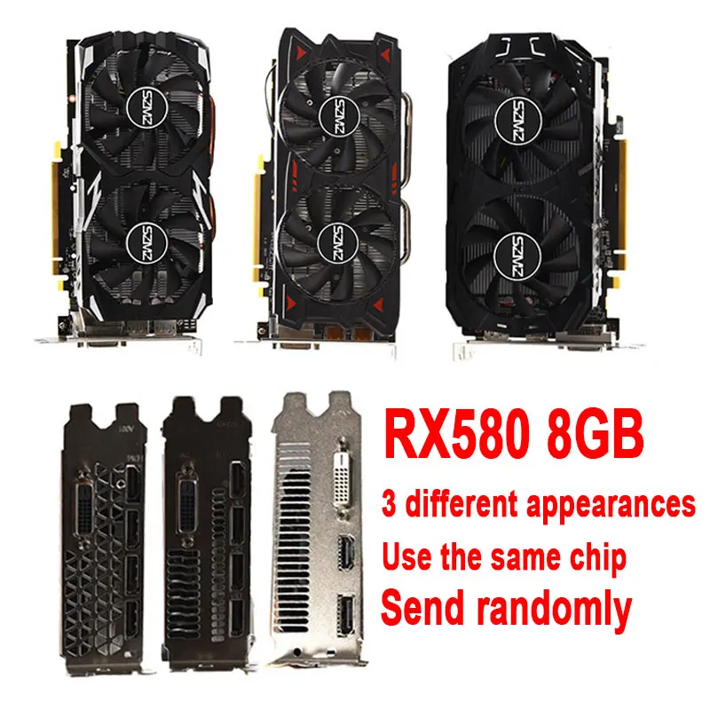 SZMZ видеокарта RX 580 8 Гб GPU 128Bit GDDR5 графическая карта для NVIDIA VGA Geforce Original Non GXT 1060 1650 960 |