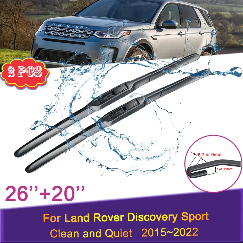 

Car Wiper Blades for Land Rover Discovery Sport L550 2015 2016~2022 Front Windshield Frameless Snow Scraping Rubber Accessories
