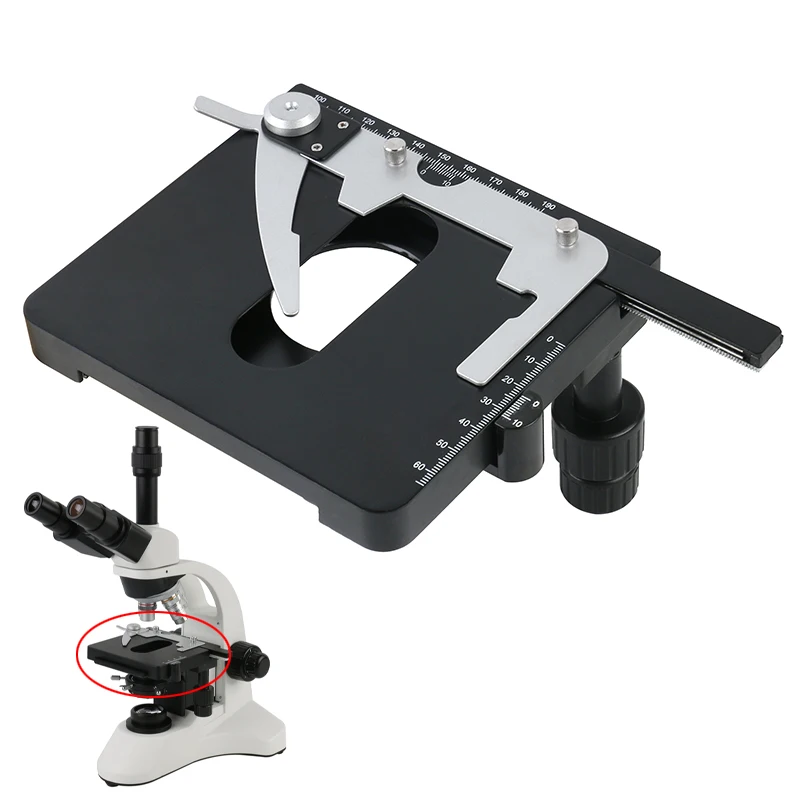 Микроскоп прикрепляемые механический этап X Y подвижные штангенциркуль с