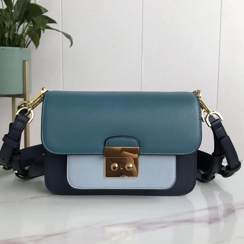 

bags 2021 women's brand Leather small square bag single shoulder color matching wide shoulder strap fashion women's bag