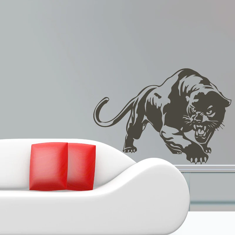 

JJRUI Wall Decor Vinyl Decal Sticker Panther Cat Animal Hunting Animal Wall Vinyl Art Home Decor 21 color