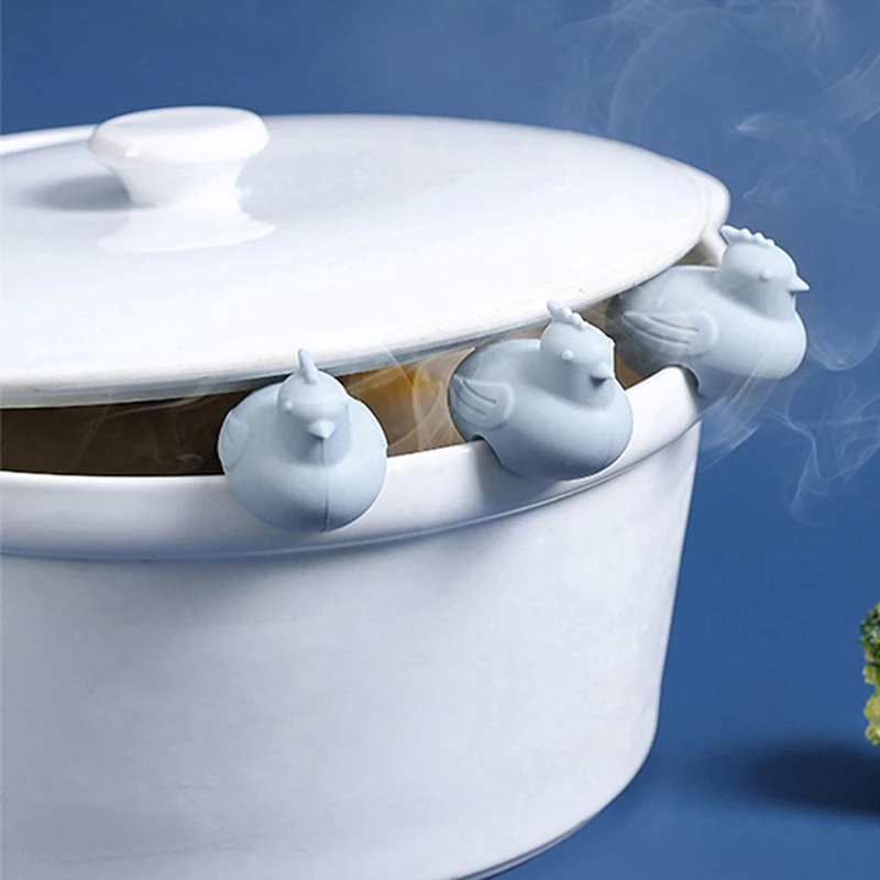

Cute Cartoon Silicone Pot Holder Pot Lid Holder Clips Kitchen Cooking Prevent Overflow Tool Kitchen Accessories Pot Lid Clip