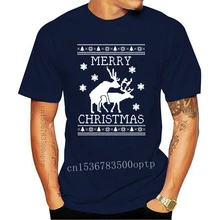 New 2021 Cotton Reindeer Humping Ugly Christmas Sweater T-Shirt Merry Xmas Party Present Gift Short-
