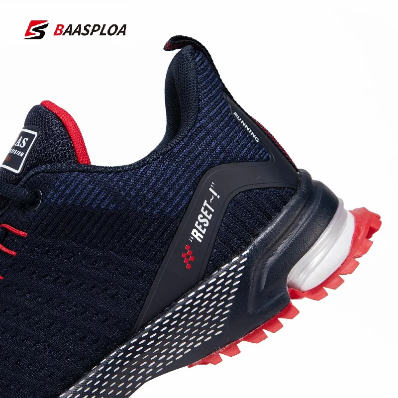 Baasploa Brand Men Running Shoes Lightweight Knit Mesh Sneakers Non-Slip Breathable Sports Shoes Shock Absorption Walking Shoes