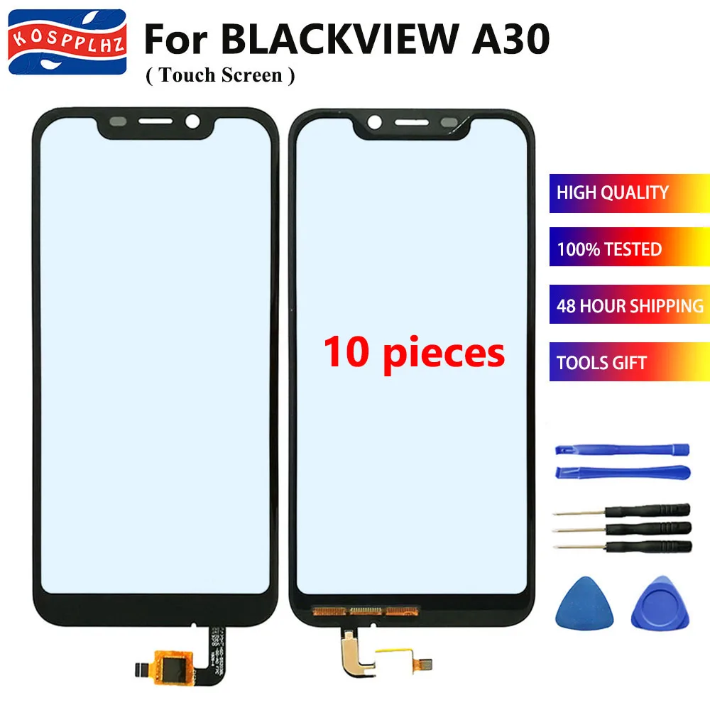 10 шт. сенсорный экран для Blackview A30 100% Оригинальный стеклянный объектив сенсорная