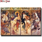 Женская винтажная Алмазная мозаика Alphonse, рисунок на стену в стиле модерн, украшение для дома