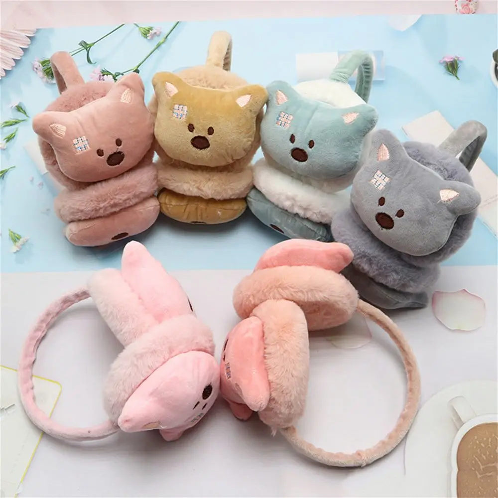 

Gift Ear Cover Cold protection Cartoon Bear Winter Plush Earmuffs Warm Earlap Ear Protection For Baby Children