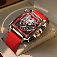 hollow square mens watches chronograph lige brand luxury automatic date men watch waterproof male wristwatches relogio masculino
