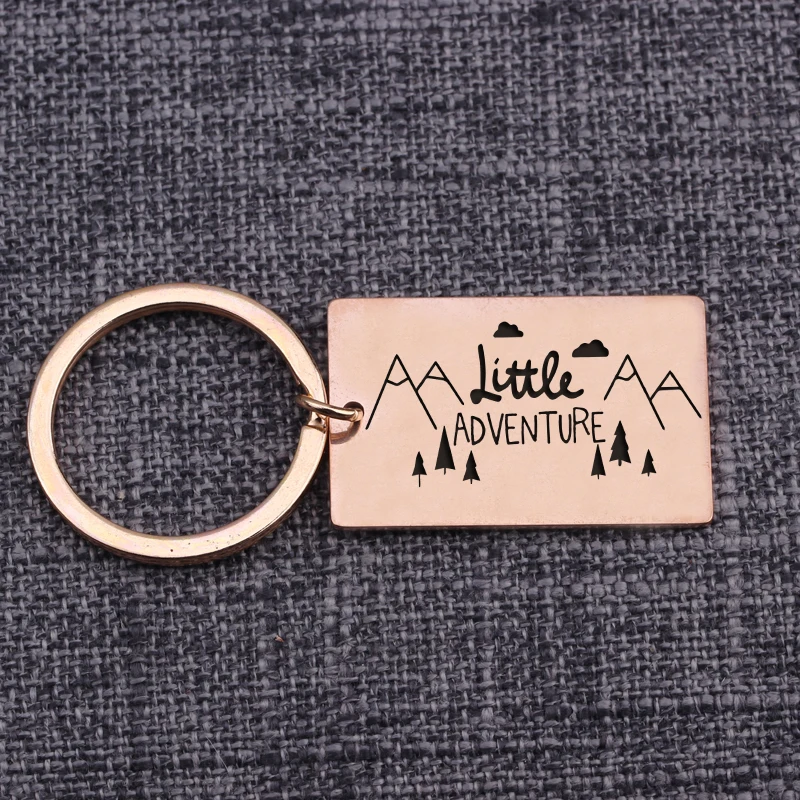 Graduation Keychain Little Adventure Lover Square Tag Jewelry Pendant Key Holder Mountain Inspire Friends Keepsake Keyrings | Украшения и