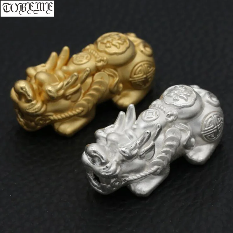 

3D 100% 999 Silver Pixiu Beads Pure Silver Fengshui Good Luck Pixiu Beads Wealth Piyao Beads Good Luck for Wealth DIY Bracelet