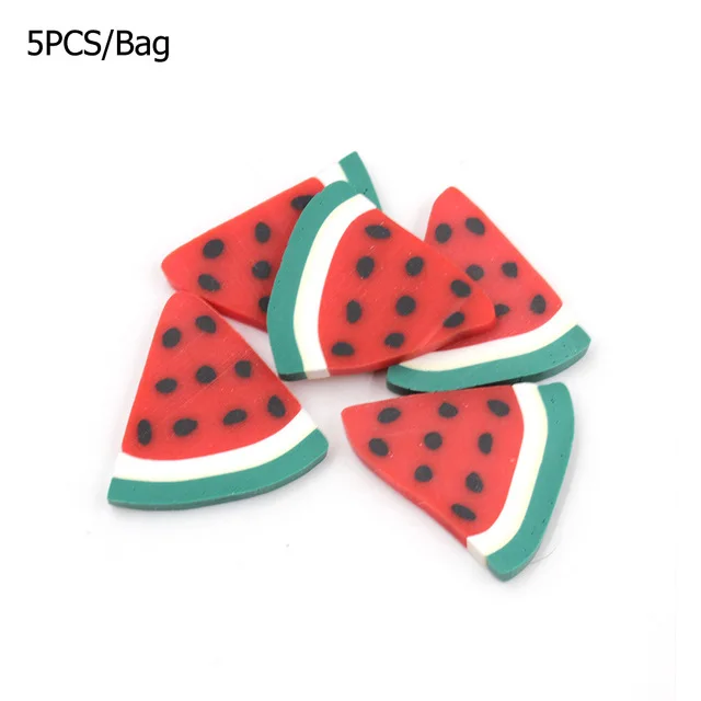 5PCS Watermelon Fimo кусочки фруктов мягкая керамика для слайма поставки DIY ногтей мобильный пушистые клейкие аксессуары для полимерной глины клей Декор Игрушки - Цвет: 5PCS Watermelon