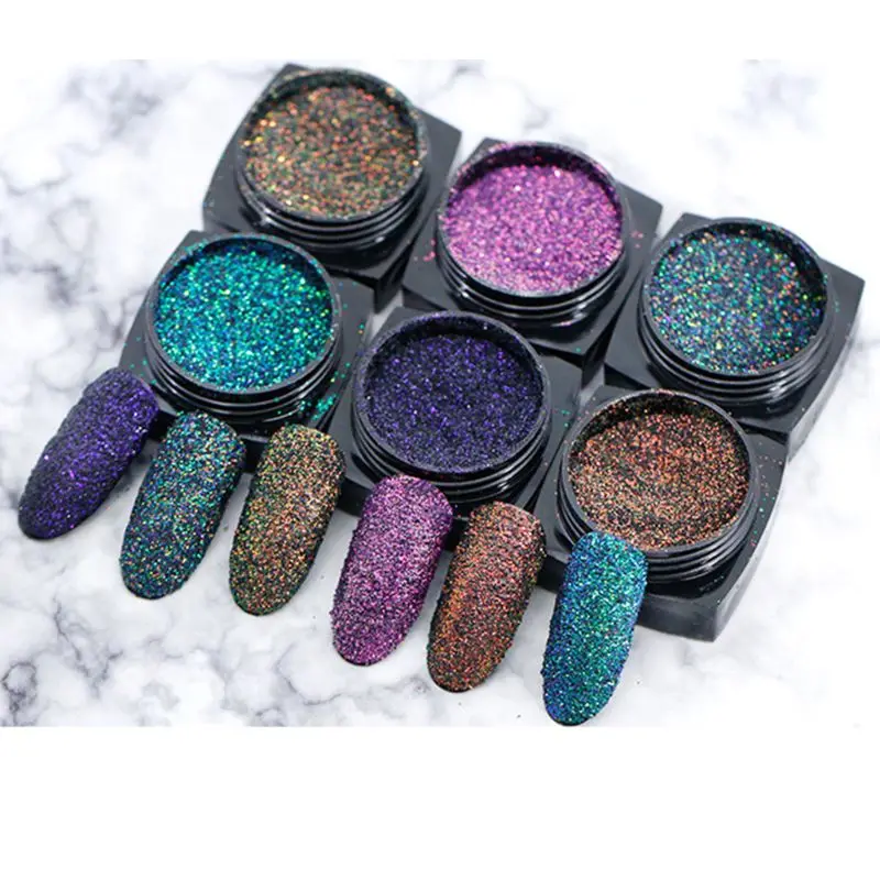 6 шт./партия маникюрный дизайн ногтей DIY Кристалл эпоксидная смола яркий Градиент