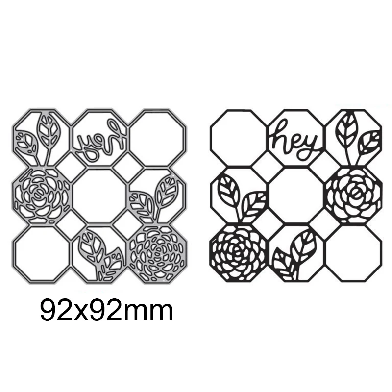 Металлические штампы с рамкой в 9 ячеек цветочным рисунком для рукоделия высечка