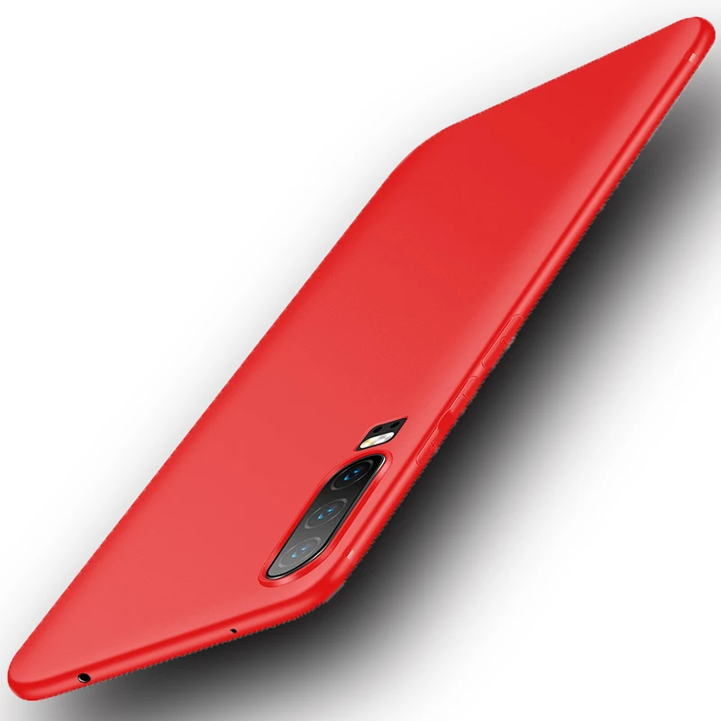 Красный CAPSSICUM Ультратонкий Мягкий матовый чехол для huawei P30 P30 PRO Lite чехол s TPU Гибкая тонкая гелевая задняя крышка - Цвет: Красный