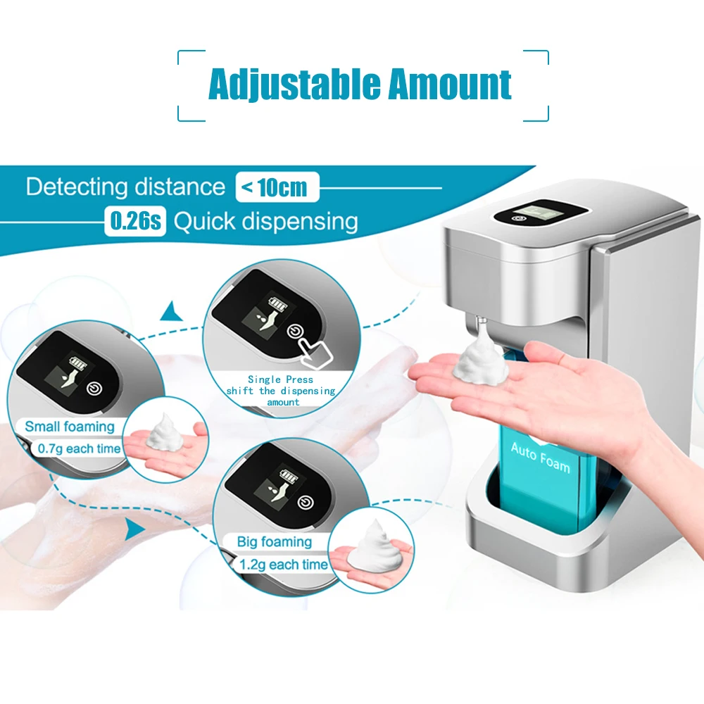 

400ml Waterproof Foam Liquid Dispenser Automatic Soap Dispenser Sensor Touchless Hand Washer Soap Dispenser Pump For Bathroom