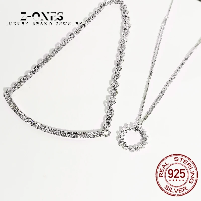 

925 Sterling Silver Adjustable Smile Necklace High Quality Luxury Brand Zircon Inlaid Women Jewelry Fashion Trend