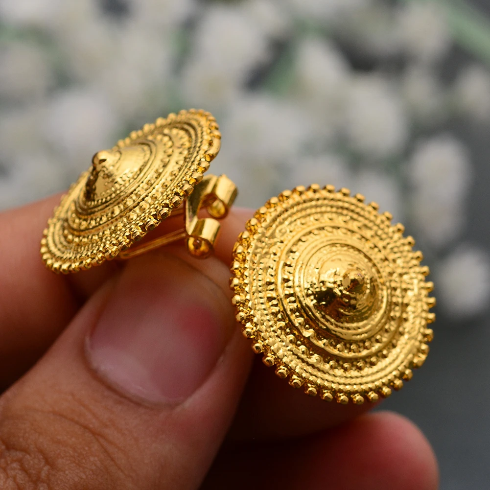 

Wando Gold Color Vintage Accessory Africa Guinea Ethiopia Arab Metal Coin Earrings Ancient Coins for Women Girls Jewelry
